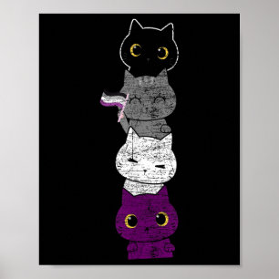Cute Cat Animal Ace Pride Month Lgbtqia Auality Au Poster