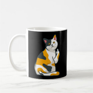 Cute Cat Animal Flipping You Off Middle Finger Des Coffee Mug