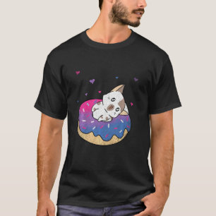 Cute Cat Animal Queer Bi Pride Bisexuality Doughnu T-Shirt