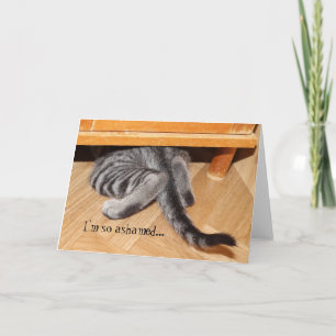 Cute Cat Apology Funny Sorry So Ashamed Card