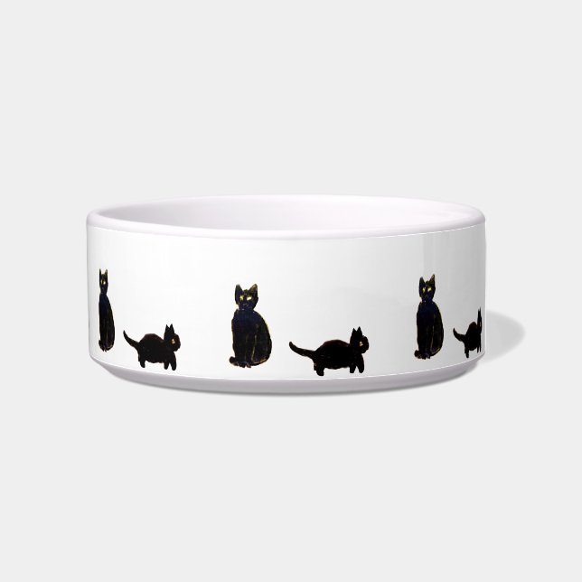 Cute Cat Art Black Cats Bowl (Right)