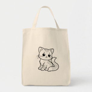 CUTE CAT ART DESIGN  TOTE BAG