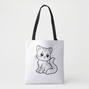 CUTE CAT ART DESIGN  TOTE BAG