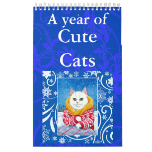 Cute Cat art illustrations calendar