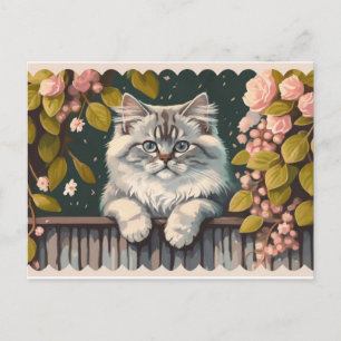 cute cat art kitten funny animal cats holiday postcard