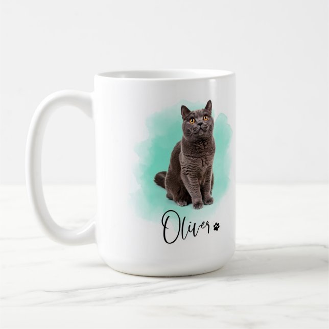 Cute Cat Artwork Mug – Gift for Animal Lovers (Left)