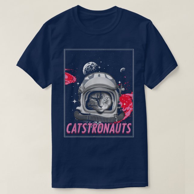 Cute Cat Astronaut Feline Space Pet Owner Science  T-Shirt (Design Front)