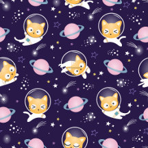 Cute Cat Astronaut Purple