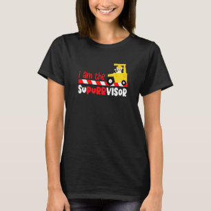 Cute Cat At Construction For Girls And Boys T-Shirt