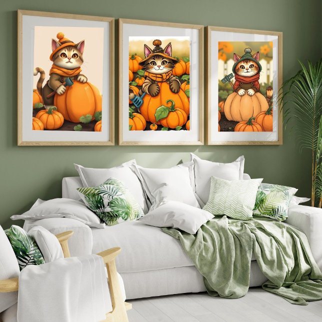 Cute Cat Autumn Pumpkin Collection Jigsaw Puzzle (Creator Uploaded)