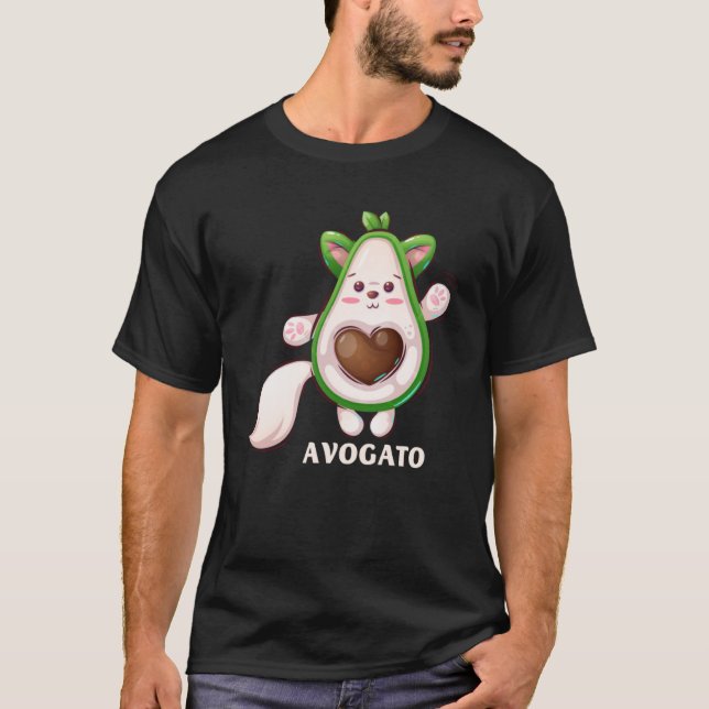 Cute Cat Avocado  Cat Lady Avogato Men Women T-Shirt (Front)