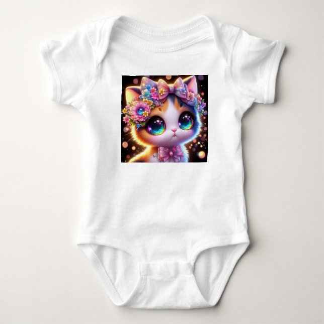 Cute Cat Baby Bodysuit (Front)