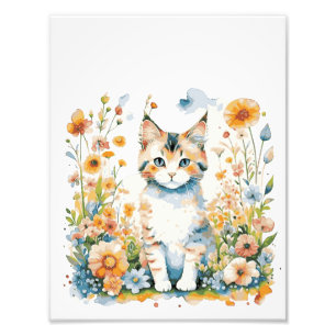 Cute cat baby photo print