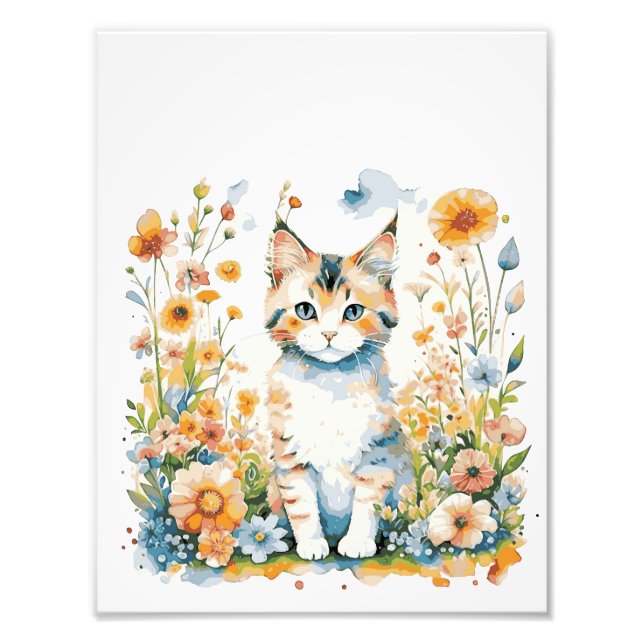 Cute cat baby photo print (Front)