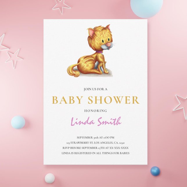 Cute Cat Baby Shower Invitation (Cute cat baby shower invitation)