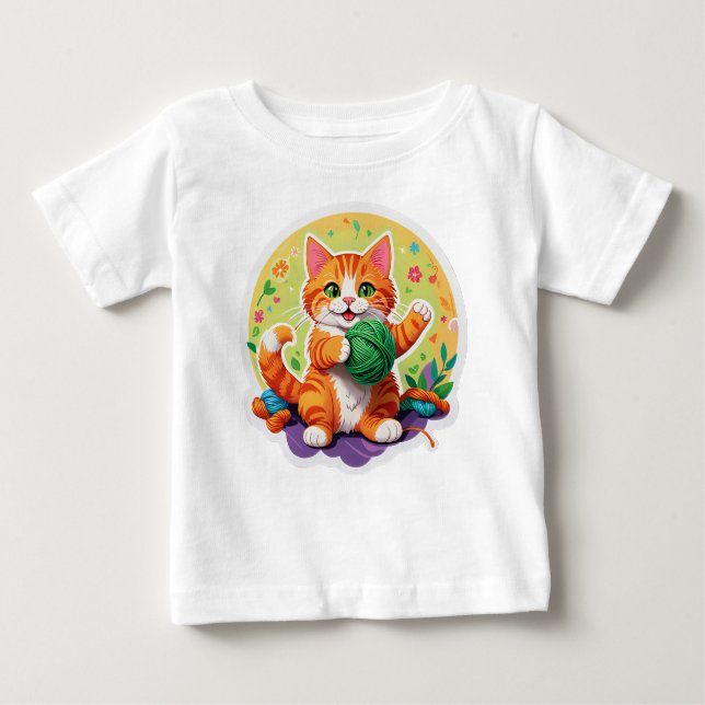 Cute Cat Baby T-Shirt (Front)