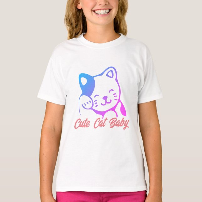 Cute Cat Baby T-Shirt (Front)