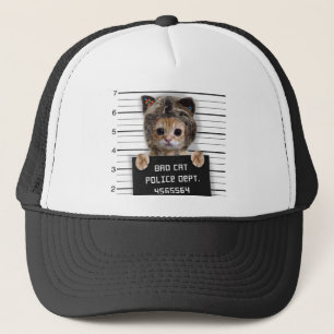 Cute cat bad boy trucker hat
