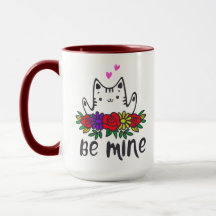 cute cat be mine love hugs heart valentines gift