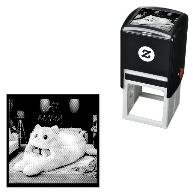  Cute cat bed  – Personalised Self-inking Stamp (In Situ)