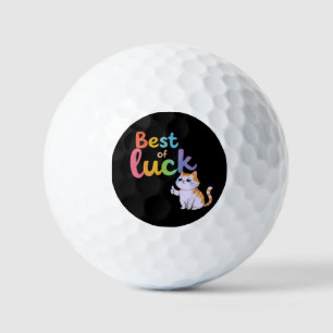 Cute Cat Best of Luck: Spread Fun and Feline Good Golf Balls