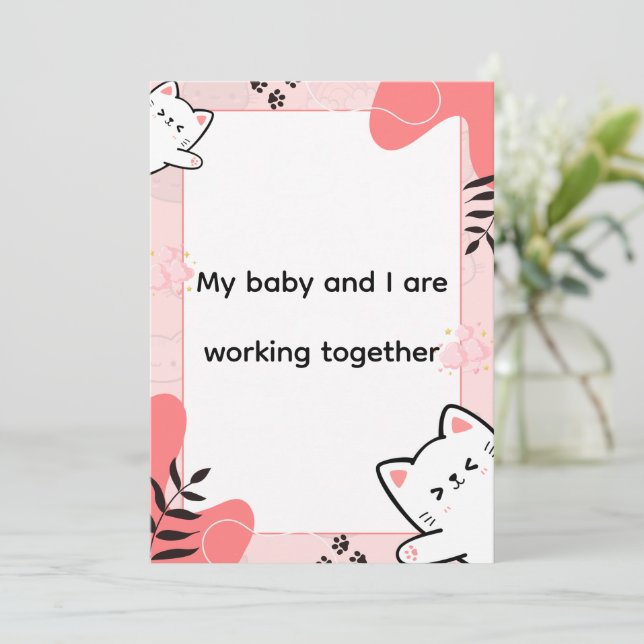 Cute Cat Birth Affirmation Art Holiday Card (Standing Front)