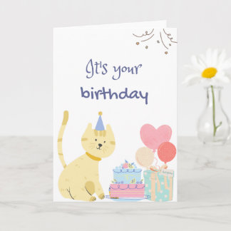 Cute Cat Birthday Greeting | It's Your Birthday  Card