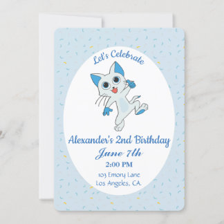 Cute Cat Birthday Invitation