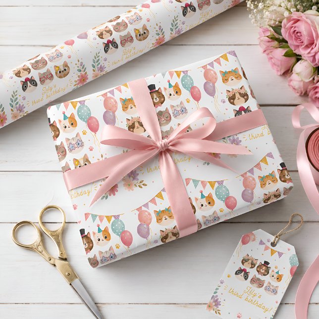 Cute Cat Birthday Wrapping Paper (Creator Uploaded)