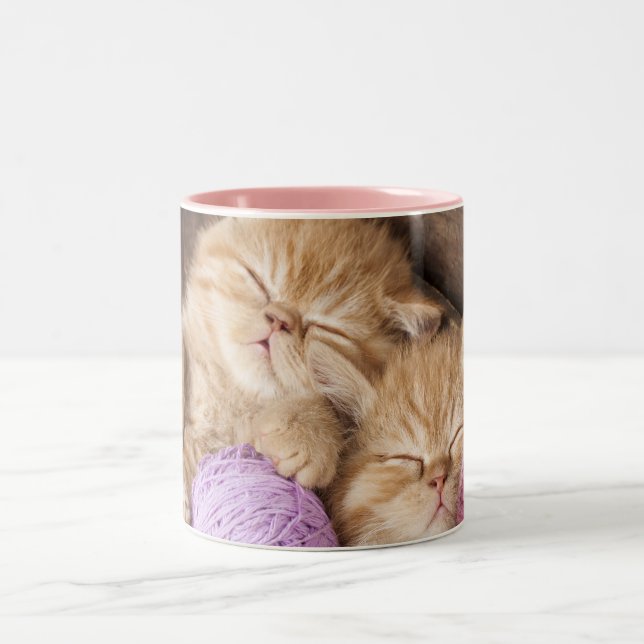 Cute Cat Black 11 oz Two-Tone Mug (Center)