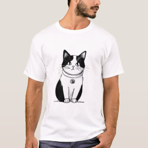 cute cat black and white T-Shirt