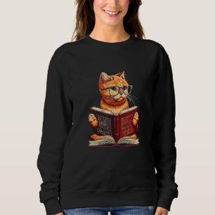 Cute Cat & book easily distracted by cat and books Sweatshirt