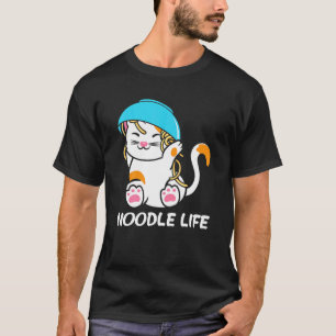 Cute Cat Bowl Noodles Head Noodle Life Kitten Kitt T-Shirt
