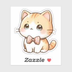 Cute Cat Bowtie Custom-Cut Vinyl Stickers