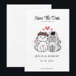 Cute Cat Bride And Groom Wedding  Save The Date<br><div class="desc">The Cute Cat Bride And Groom Wedding Save the Date is a charming way to announce your special day. Featuring adorable cat illustrations,  these cards are perfect for cat-loving couples. Made with high-quality materials,  these save the dates will surely leave a lasting impression on your guests.</div>