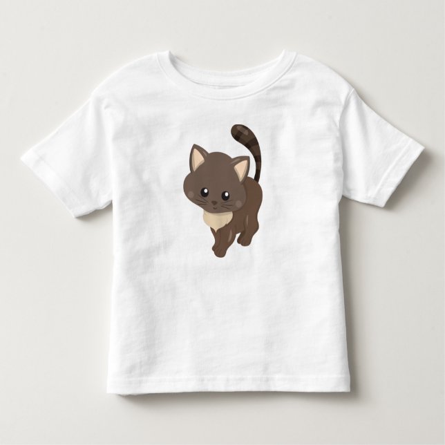 Cute Cat, Brown Cat, Little Cat, Kitty, Kitten Toddler T-Shirt (Front)