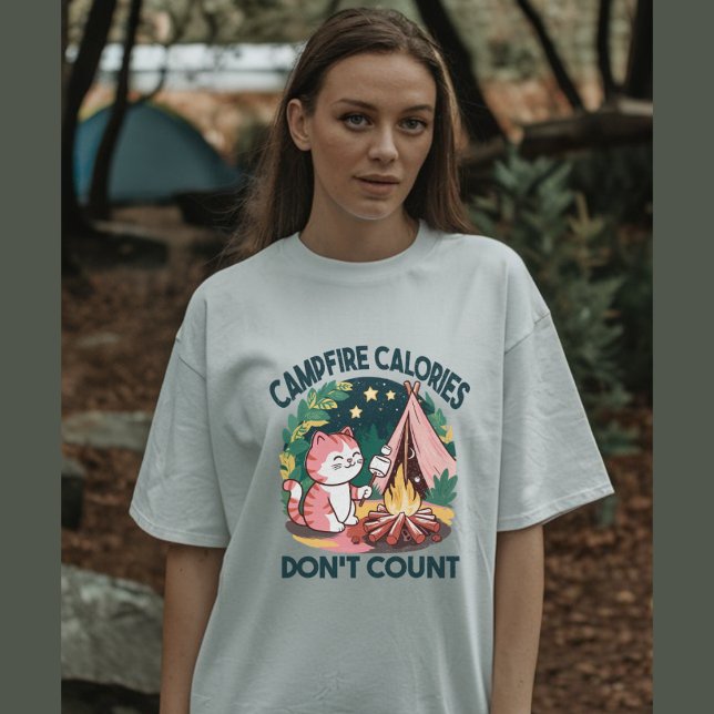 Cute cat camping T-Shirt (Creator Uploaded)