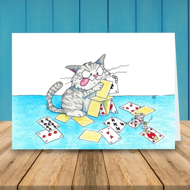 Cute Cat Card Castle Greeting Card (Creator Uploaded)
