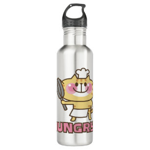 Cute Cat Cartoon Chef Pink Funny Kids Party 710 Ml Water Bottle