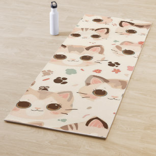 Cute Cat Cartoon Funny Pattern party Yoga Mat