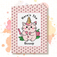 Cute Cat Cartoon Ice Cream Sweet Modern Birthday