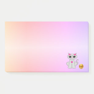 Cute Cat Cartoon on Pastel Colours Post-it Notes