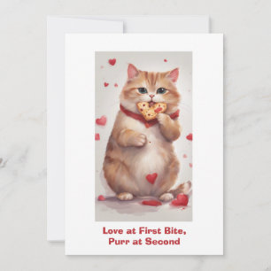 Cute cat cartoon Valentines Day card