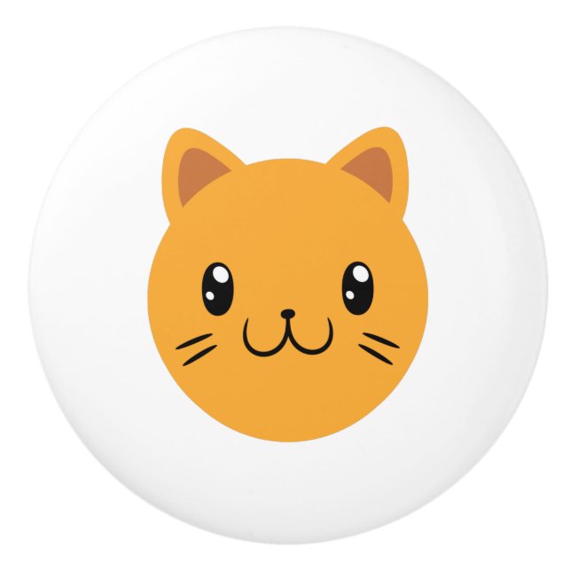 Cute Cat Ceramic Knob (Front)