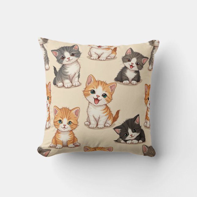 Cute cat character cushion (Front)