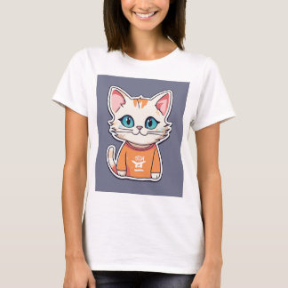 "Cute Cat Cheerful Friendly T-Shirt – Perfect for 