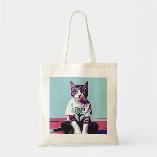 Cute Cat Chillin' Tote Bag (Front)