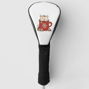 Cute Cat Christmas Chocolate Coffee Golf Head Cover