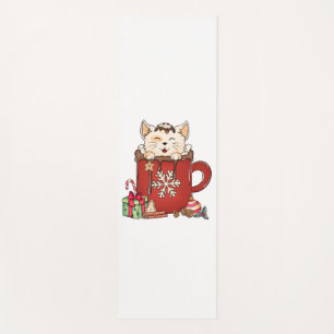 Cute Cat Christmas Chocolate Coffee Yoga Mat