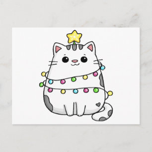 Cute Cat Christmas design  Holiday Postcard